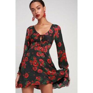 Free People Morning Light Poppy Mini Dress Size 12